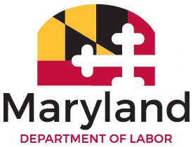 MD-Dept-of-Labor-Logo Maryland Department of Labor logo with state flag design and text underneath.